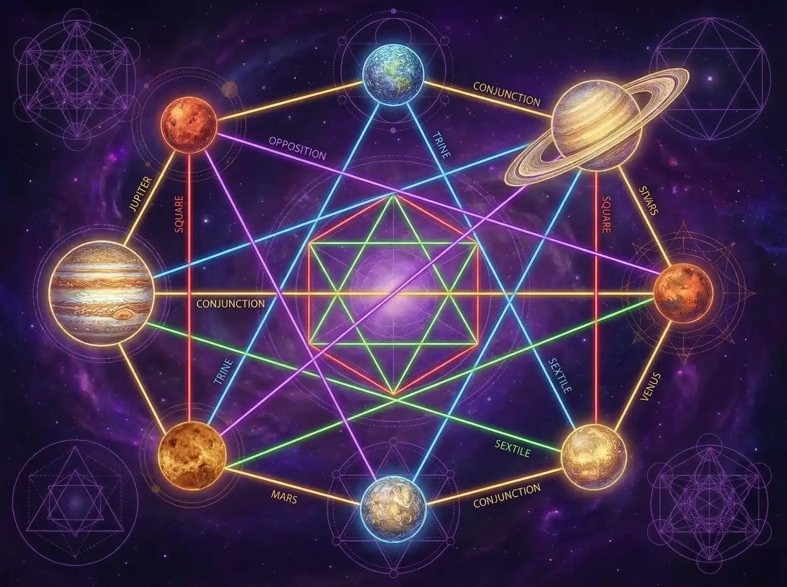 行星相位解读 - 海角社 | 占星学进阶